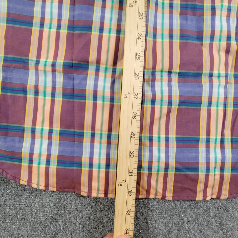 Viyella Shirt Men's Medium Button Down Collar Plaid Short Sleeve - Picture 4 of 8